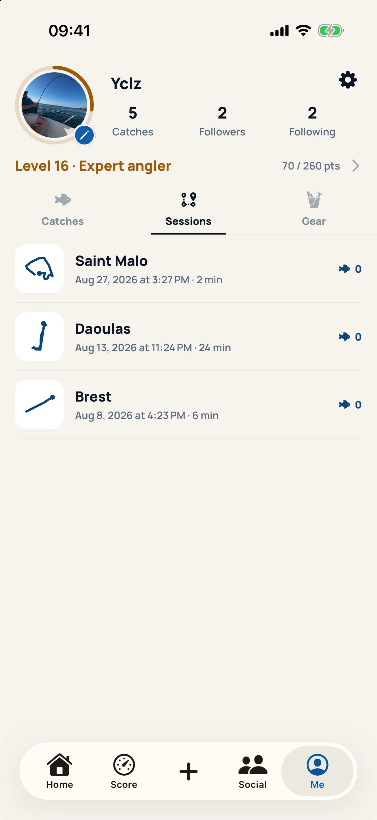 Profile — your trips and your gear