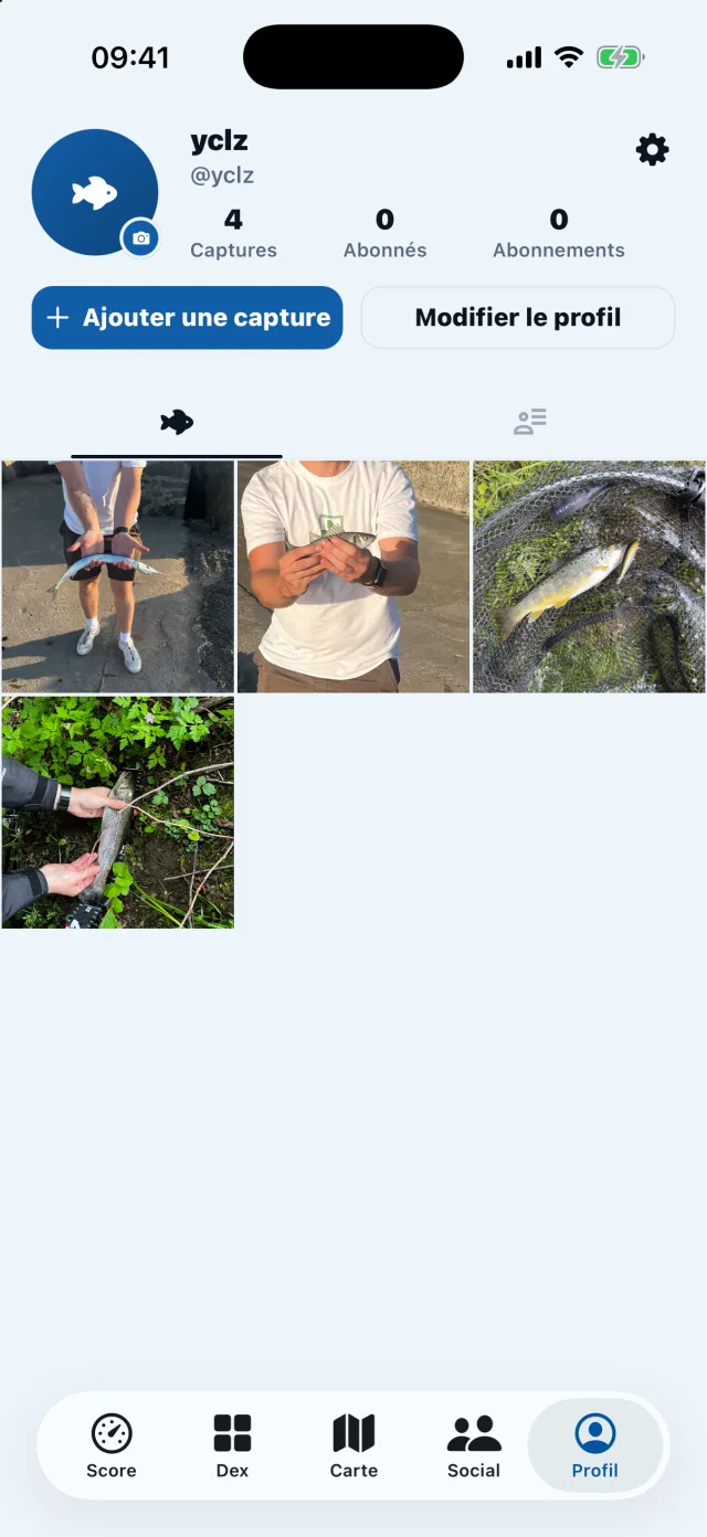 Profile & catch journal